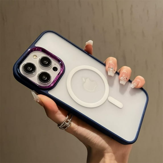 Magnetic Case for iPhone 14 13 12 11 Pro Max 14 Plus Compatible with Magsafe Matte Translucent Hard Cover (Dark Blue,for iPhone 14 Pro Max)