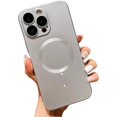 thumbnail image 1 of Magnetic Case for iPhone 14 Pro Max Case with Full Camera Cover Protection [MagSafe-Compatible] for Women Girls Phone Case (6.7")-Silver, 1 of 9