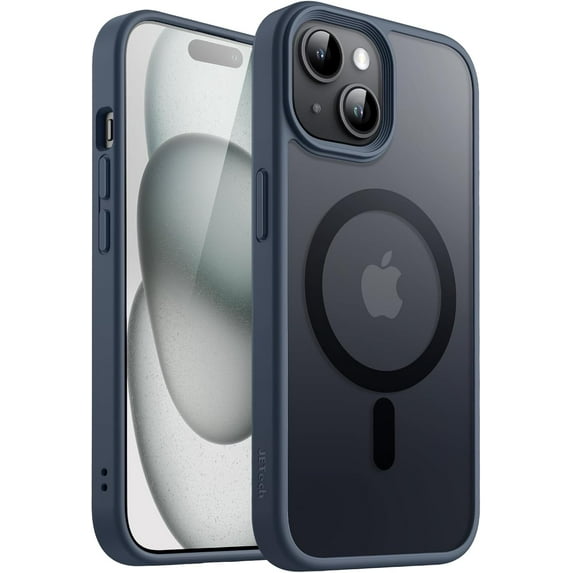 Magnetic Case for iPhone 15 6.1-Inch Compatible with MagSafe, Translucent Matte Back Slim Shockproof Phone Cover (Storm Blue)