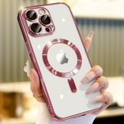 Magnetic Case for iPhone 15 Pro Case Slim [Compatible with Magsafe] [Not Yellowing] Slim for iPhone 15 Pro Case Rose Gold