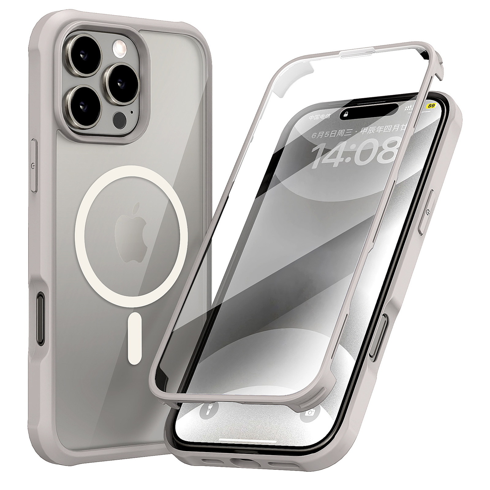 Magnetic Case For IPhone 16 Pro Max 16Pro 16Plus 16 Built in Screen Magnetic Case For IPhone 16 Pro Max 16Pro 16Plus 16 Built in Screen
