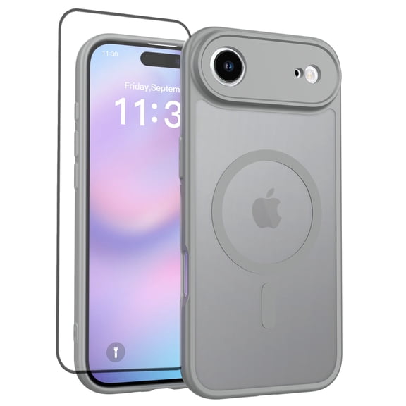 Magnetic Case for iPhone 17 Air,Shockproof Slim Cover Full Covered Camera Protection Slim Drop Proof Durable Protective Cases - Gray