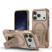 Magnetic Case for iPhone 17 Pro 6.3" Compatible with MagSafe, Invisible Kickstand, Rugged Shockproof Phone Cover,Gold,For iPhone 17 Pro