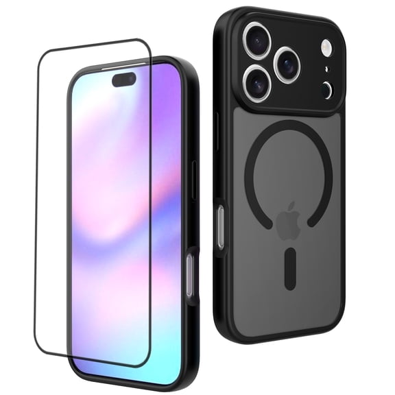 Magnetic Case for iPhone 17 Pro,Shockproof Slim Cover Full Covered Camera Protection Slim Drop Proof Durable Protective Cases - Black