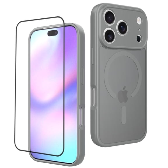 Magnetic Case for iPhone 17 Pro,Shockproof Slim Cover Full Covered Camera Protection Slim Drop Proof Durable Protective Cases - Gray