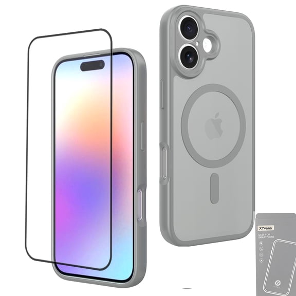 Magnetic Case for iPhone 17,Shockproof Slim Cover Full Covered Camera Protection Slim Drop Proof Durable Protective Cases - Gray