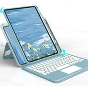 Magnetic Case for iPad Pro 12.9 inch 6th 5th 4th 3rd Generation Vertical Keyboard Case with Touchpad Cute Color Keyboard Detachable Clear Back Cover with Pencil Holder