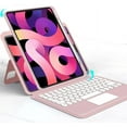 thumbnail image 1 of Magnetic Case for iPad Pro 12.9 inch 6th 5th 4th 3rd Generation Vertical Keyboard Case with Touchpad Cute Color Keyboard Detachable Clear Back Cover with Pencil Holder, 1 of 8