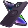 thumbnail image 1 of Magnetic Case for iPhone 11 Case [MIL-Grade Drop Tested & Compatible with MagSafe] Translucent Matte Back, Anti-Fingerprint Anti-Scratch Shockproof Phone 11 Case 6.1 Inch, Purple, 1 of 12