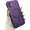 thumbnail image 1 of Magnetic Case for iPhone 11 Phone Case for Women/Men, Shockproof Matte Luxury Soft Metallic Luster Design with Camera Lens Protector, Compatible with Magsafe Case for iPhone 11 6.1"-Purple, 1 of 14