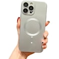 thumbnail image 1 of Magnetic Case for iPhone 11 Pro Case [Compatible with MagSafe] Camera Protection Soft Silicone Anti-Fingerprint Anti-Scratch Shockproof Case for Women Men, Silver, 1 of 8