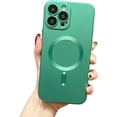 thumbnail image 1 of Magnetic Case for iPhone 12 Case [Compatible with MagSafe] Camera Protection Soft Silicone Anti-Fingerprint Anti-Scratch Shockproof Case for Women Men, Green, 1 of 8