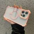 thumbnail image 1 of Magnetic Case for iPhone 12, Compatible with Mag-Safe, Raised Corners Shockproof Military Grade Drop Protection Translucent Slim Rugged Phone Cover for iPhone 12, Pink, 1 of 9