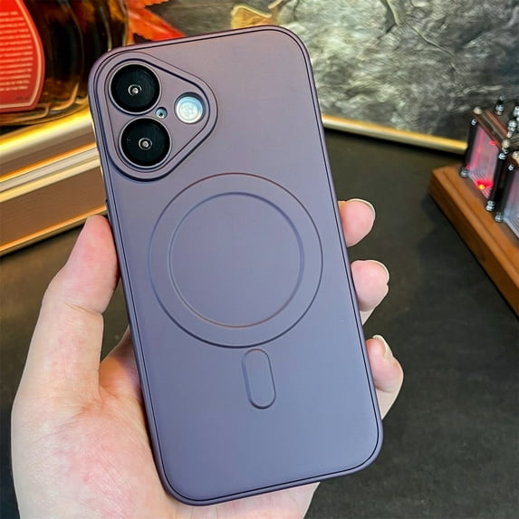 Magnetic Case for iPhone 12 Pro Max, Built-in Camera Lens Protector Support Wireless Charging Military Grade Drop Protection Shockproof Magnetic Back Cover for iPhone 12 Pro Max, Darkpurple