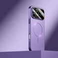 thumbnail image 1 of Magnetic Case for iPhone 12 Pro Max with Camera Lens Protector, Shockproof Hard Luxury Slim Case with Large Window HD Glass Protective Film, Compatible with Mag-Safe for iPhone 12 Pro Max, Purple, 1 of 6