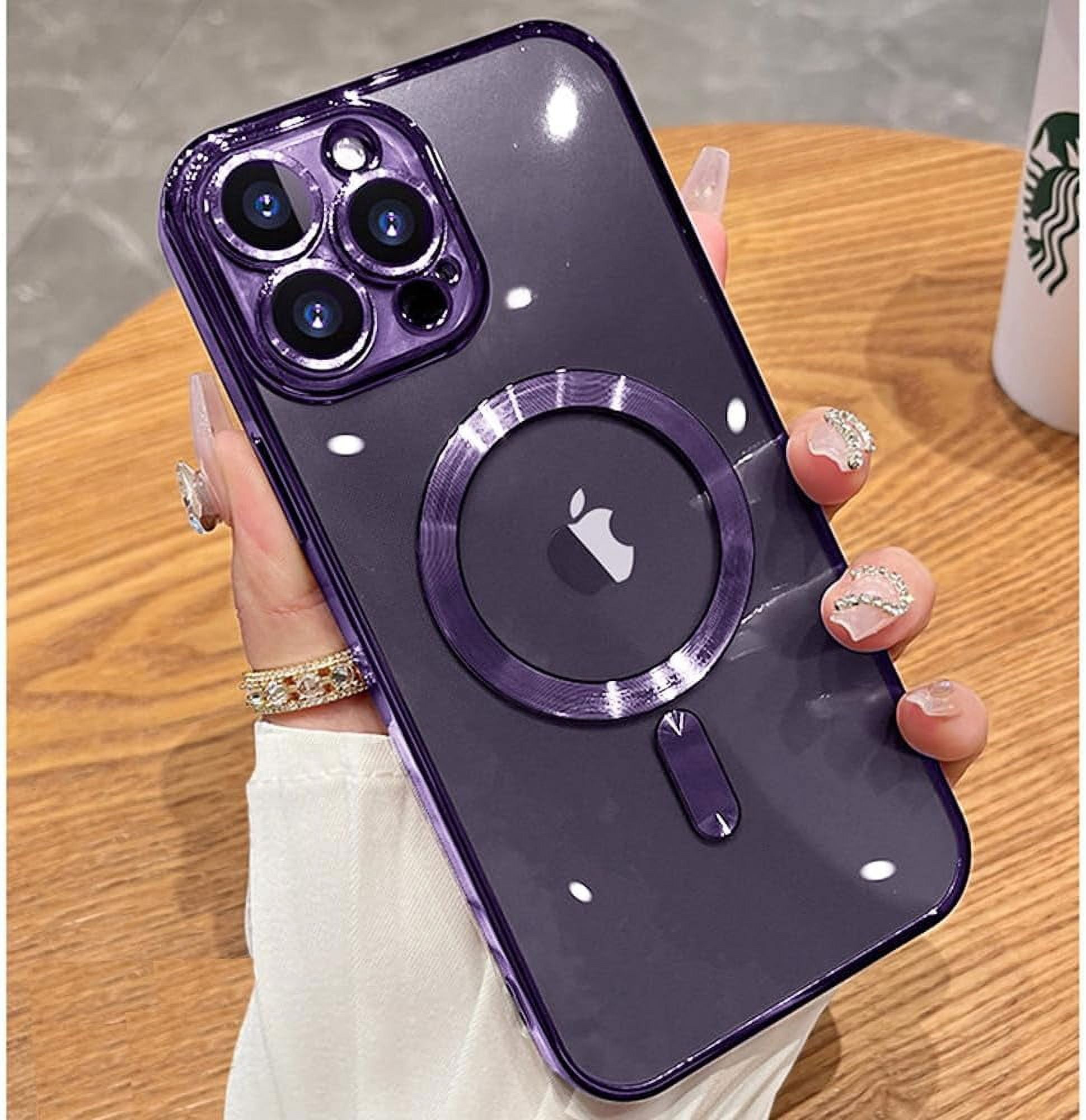 MCMスマホケース【iPhone12/12pro専用】 ブラック、パープル Magnetic Case for iPhone 12 Pro Max Clear Case Compatible with