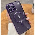 thumbnail image 1 of Magnetic Case for iPhone 12 Pro Max Clear Case Compatible with MagSafe Built-in Camera Lens Protector Shockproof Slim Phone Case for iPhone 12 Pro Max 6.7" - Purple, 1 of 8
