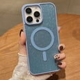 thumbnail image 1 of Magnetic Case for iPhone 12 Pro Max with Glitter, [Compatible with MagSafe] Luxury Cute Bling Sparkly Case for Women Girls, Anti-Scratch Shockproof TPU Phone Cover for iPhone 12 Pro Max - Blue, 1 of 8