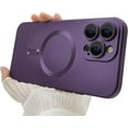 thumbnail image 1 of Magnetic Case for iPhone 12 Pro Max Phone Case for Women, [Adaptation with Magsafe] Matte Luxury Soft Metallic Luster Design for iPhone 12 Pro Max 6.7'' with Camera Protector-Purple, 1 of 12