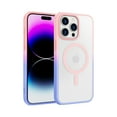 thumbnail image 1 of Magnetic Case for iPhone 12 Pro / iPhone 12 6.1", Compatible with MagSafe Wireless Charging, Gradient Frame Anti-Scratch Skin-Feel Shockproof Protective Slim Phone Case Cover, Pink/Purple, 1 of 7
