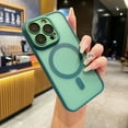 thumbnail image 1 of Magnetic Case for iPhone 12 Translucent Skin-Feel Slim Shockproof Women Men Anti-Fingerprint [Compatible with Mag-Safe] Camera Lens Protector Phone Case for iPhone 12, Darkgreen, 1 of 13