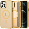 thumbnail image 1 of Magnetic Case for iPhone 12 / iPhone 12 Pro, Compatible with MagSafe, Military-Grade Drop Protection Slim Scratch Resistant Protective Translucent Matte Phone Case Cover for iPhone 12 (Yellow), 1 of 14