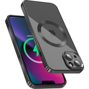 Magnetic Case for iPhone 13 6.1, [Built-in Camera Lens Cover] Soft Shockproof Clear Back Slim Phone Case [Compatible with MagSafe] for iPhone 13, Graphite