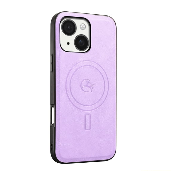 Magnetic Case for iPhone 13 Business Classic PU Leather Slim Soft Bumper Anti-Fingerprint Shockproof Protective Compatible with Magsafe Phone Cover For iPhone 13,Purple
