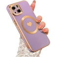 thumbnail image 1 of Magnetic Case for iPhone 13 Case for Women Men [ Compatible with MagSafe ], Cute Love Heart Soft Back Cover Raised Full Camera Lens Protection Phone Case for iPhone 13 (6.1") - Light Purple, 1 of 12
