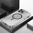 thumbnail image 1 of Magnetic Case for iPhone 13 Compatible with MagSafe with Camera Lens Protector and Secure Lock - Metal Aluminum Alloy Bumper Shockproof Protection Cover for iPhone 13, Silver, 1 of 11