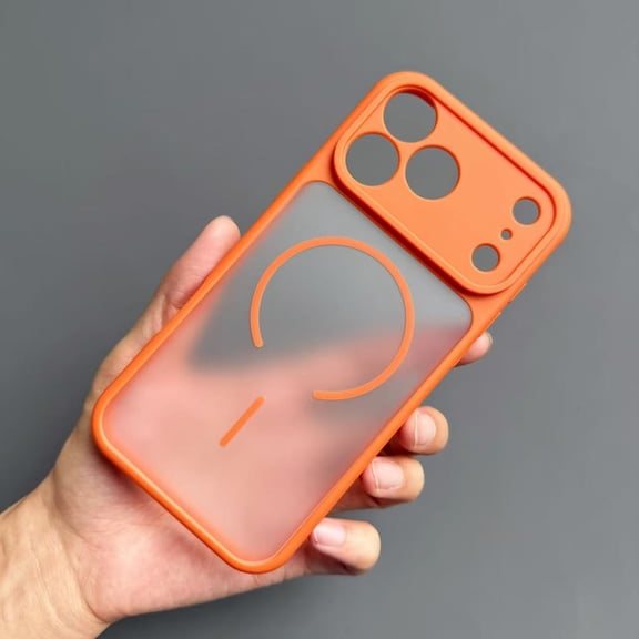 Magnetic Case for iPhone 13, Heat Dissipation Skin-Feel Phone Cover, Military Grade Drop Protection, Compatible with Mag-Safe, Slim Shockproof Drop Proof Case for iPhone 13, Orange