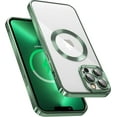 thumbnail image 1 of Magnetic Case for iPhone 13 Pro 6.1'', [Built-in Camera Lens Cover] Soft Shockproof Clear Back Slim Phone Case [Compatible with MagSafe] for iPhone 13 Pro, Green, 1 of 8