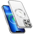 thumbnail image 1 of Magnetic Case for iPhone 13 Pro 6.1'', [Built-in Camera Lens Cover] Soft Shockproof Clear Back Slim Phone Case [Compatible with MagSafe] for iPhone 13 Pro, Silver, 1 of 14