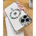 thumbnail image 1 of Magnetic Case for iPhone 13 Pro Case Compatible with MagSafe Built-in Camera Lens Protector Soft Slim Shockproof Clear Phone Case for 13 Pro 6.1" - Silver, 1 of 8