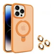 thumbnail image 1 of Magnetic Case for iPhone 13 Pro, [Compatible with Magsafe] with Stand, Camera Lens Protector Shockproof Slim Crystal Clear Phone Case for Men Women for iPhone 13 Pro 6.1 Inch, Orange, 1 of 8