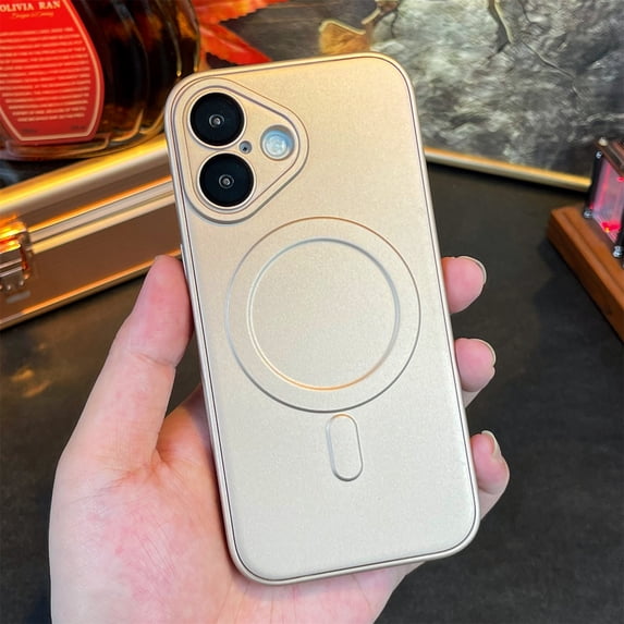 Magnetic Case for iPhone 13 Pro Max, Built-in Camera Lens Protector Support Wireless Charging Military Grade Drop Protection Shockproof Magnetic Back Cover for iPhone 13 Pro Max, Desertgold