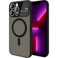 thumbnail image 1 of Magnetic Case for iPhone 13 Pro Max with Camera Lens Protector [Compatible with Magsafe] Shockproof Soft TPU & Hard Translucent Matte Back Protective Phone Case for iPhone 13 Pro Max Black, 1 of 16