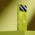 thumbnail image 1 of Magnetic Case for iPhone 13 Pro Max with Camera Lens Protector, Shockproof Hard Luxury Slim Case with Large Window HD Glass Protective Film, Compatible with Mag-Safe for iPhone 13 Pro Max, Green, 1 of 6
