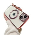 thumbnail image 1 of Magnetic Case for iPhone 13 Pro Max Case [Compatible with MagSafe] Camera Lens Protection Plating Luxury Cover for Women Men Clear Soft TPU Shockproof Protective Rubber Phone Case,Rosegold, 1 of 1