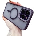 thumbnail image 1 of Magnetic Case for iPhone 13 Pro Max Case Slim Translucent Matte Back Anti-Fingerprint Anti-Scratch Aluminum Alloy Keys Phone Case,Purple Compatible with MagSafe, 1 of 8