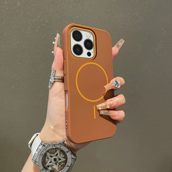 Magnetic Case for iPhone 13 Pro Max - Compatible with Mag-Safe, Anti-Scratch Soft Microfiber Lining Slim Thin Phone Case Skin-Feel Protective Shockproof Cover for iPhone 13 Pro Max, Brown
