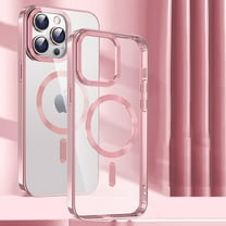 Magnetic Case for iPhone 13 Pro Max - Compatible with Magsafe Support Wireless Charging Clear Back Cover Not Yellowing Anti-Scratch Bumper Shockproof Case for Apple iPhone 13 Pro Max, Pink