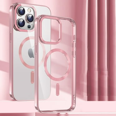 Magnetic Case for iPhone 13 Pro Max - Compatible with Magsafe Support Wireless Charging Clear Back Cover Not Yellowing Anti-Scratch Bumper Shockproof Case for Apple iPhone 13 Pro Max, Pink