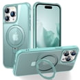 thumbnail image 1 of Magnetic Case for iPhone 13 Pro Max Ring Holder Bracket Cover, Compatible with MagSafe Wireless Charging Car Mount, Hybrid Shockproof Dustproof Slim Rugged Case for iPhone 13 Pro Max, Blue, 1 of 7