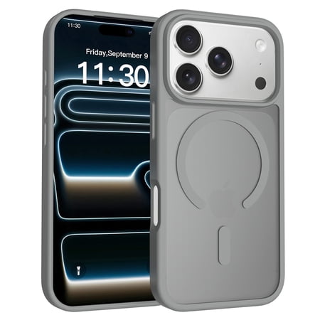 Magnetic Case for iPhone 14/15/16/17 Plus/Pro/Pro Max, Matte Skin-Feel Cover, Military-Grade Shockproof Protective Case, Compatible with MagSafe Wireless Charging, Anti-Fingerprint Slim Fit Bumper