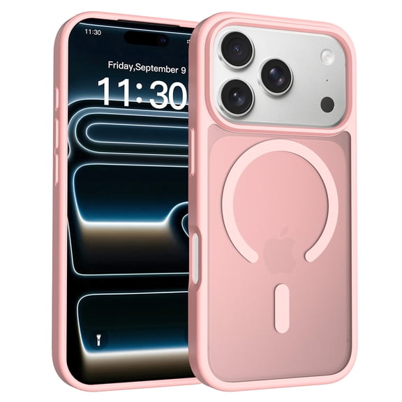 Magnetic Case for iPhone 14/15/16/17 Plus/Pro/Pro Max, Matte Skin-Feel Cover, Military-Grade Shockproof Protective Case, Compatible with MagSafe Wireless Charging, Anti-Fingerprint Slim Fit Bumper