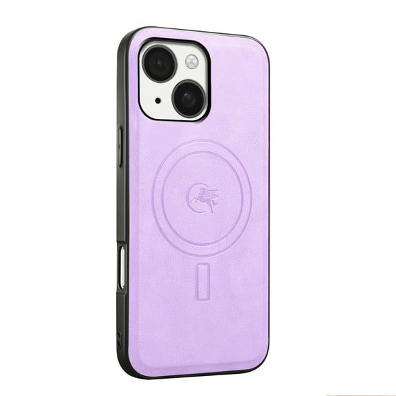 Magnetic Case for iPhone 14 Business Classic PU Leather Slim Soft Bumper Anti-Fingerprint Shockproof Protective Compatible with Magsafe Phone Cover For iPhone 14,Purple