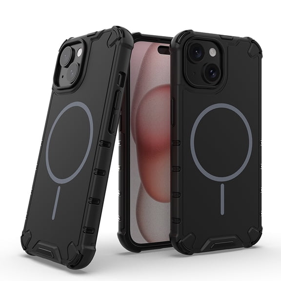 Magnetic Case for iPhone 14 [Compatible with Mag-Safe] [Heavy Duty Military Grade Drop Protection] Enhanced Corners Shockproof Solid Color Phone Cover for iPhone 14 6.1 inch, Black