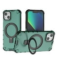 thumbnail image 1 of Magnetic Case for iPhone 14 Heavy Duty Rugged Dual-Layer Protection, [Compatible with MagSafe] Ring Holder Kickstand Shockproof Matte Scratch Armor Back Cover, Green, 1 of 9