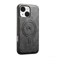 thumbnail image 1 of Magnetic Case for iPhone 14 Plus Business Classic PU Leather Slim Soft Bumper Anti-Fingerprint Shockproof Protective Compatible with Magsafe Phone Cover For iPhone 14 Plus,Black, 1 of 5